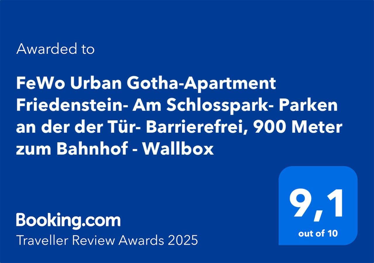 Fewo Urban Gotha-Apartment Friedenstein- Am Schlosspark- Parken An Der Der Tuer- Barrierefrei, 900 Meter Zum Bahnhof - Wallbox Exterior foto
